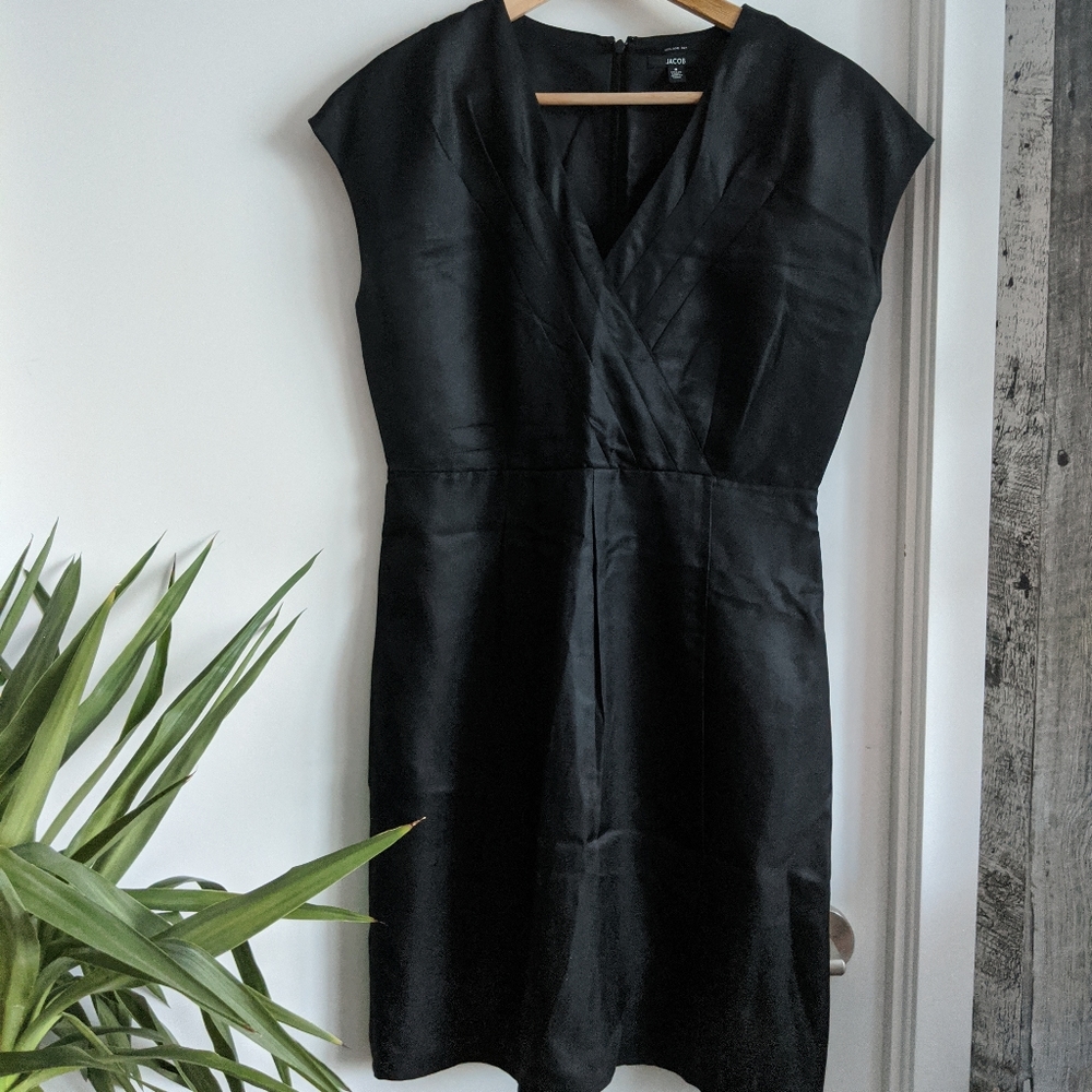 Silk wrap black dress